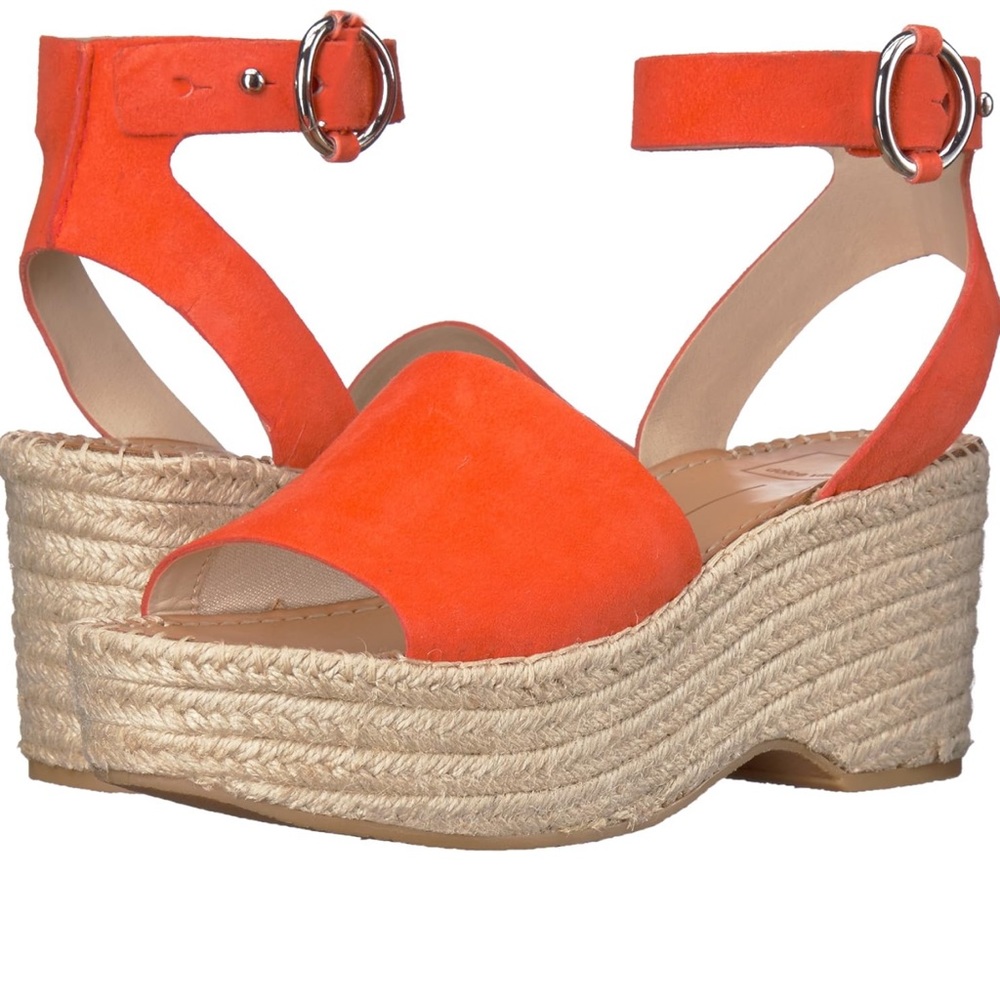 Dolce Vita Lesly Espadrille Platform Sandals in orange! Size 8.5